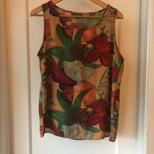 Vintage Halston floral print tank top - Sz 12